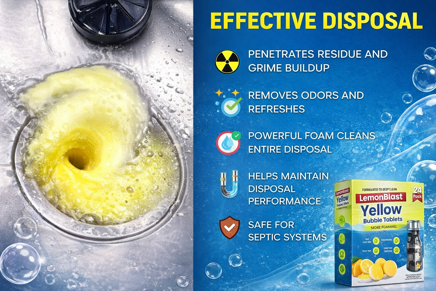 LemonBlast Yellow Bubble Tablets (24pc)